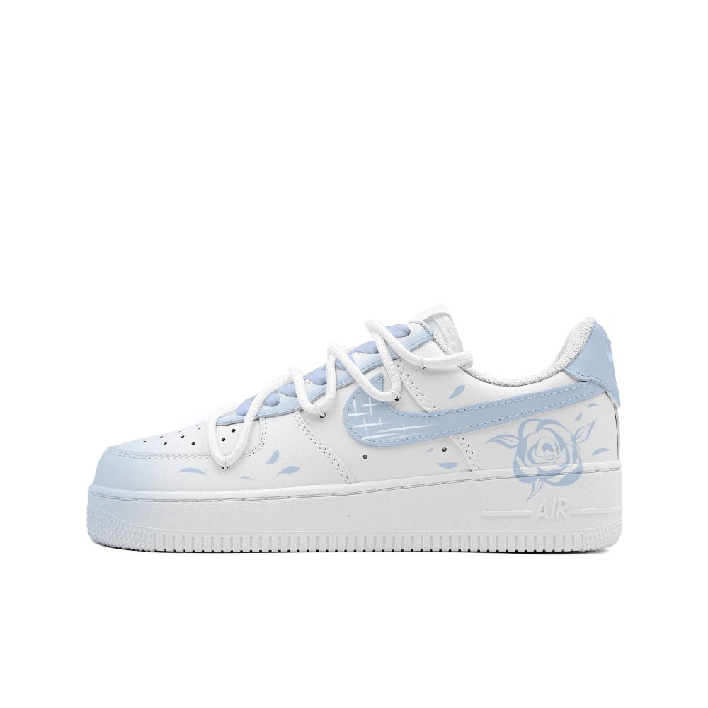 Nike Air Force 1 Ice City Rose Anti-Slip Wear-Resistant Low-Top Skateboard Shoes Women's Blue White