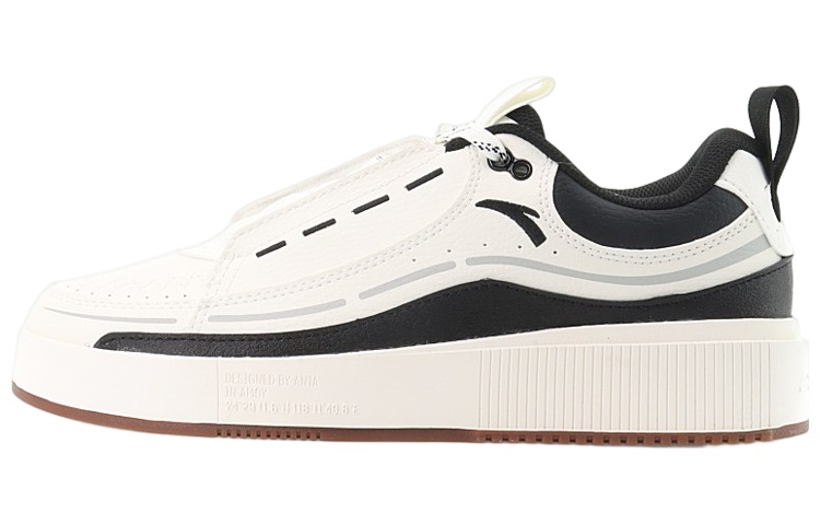 Anta Life Collection Anti-Slip Wear-Resistant Low-Top Skateboard Shoes White Black