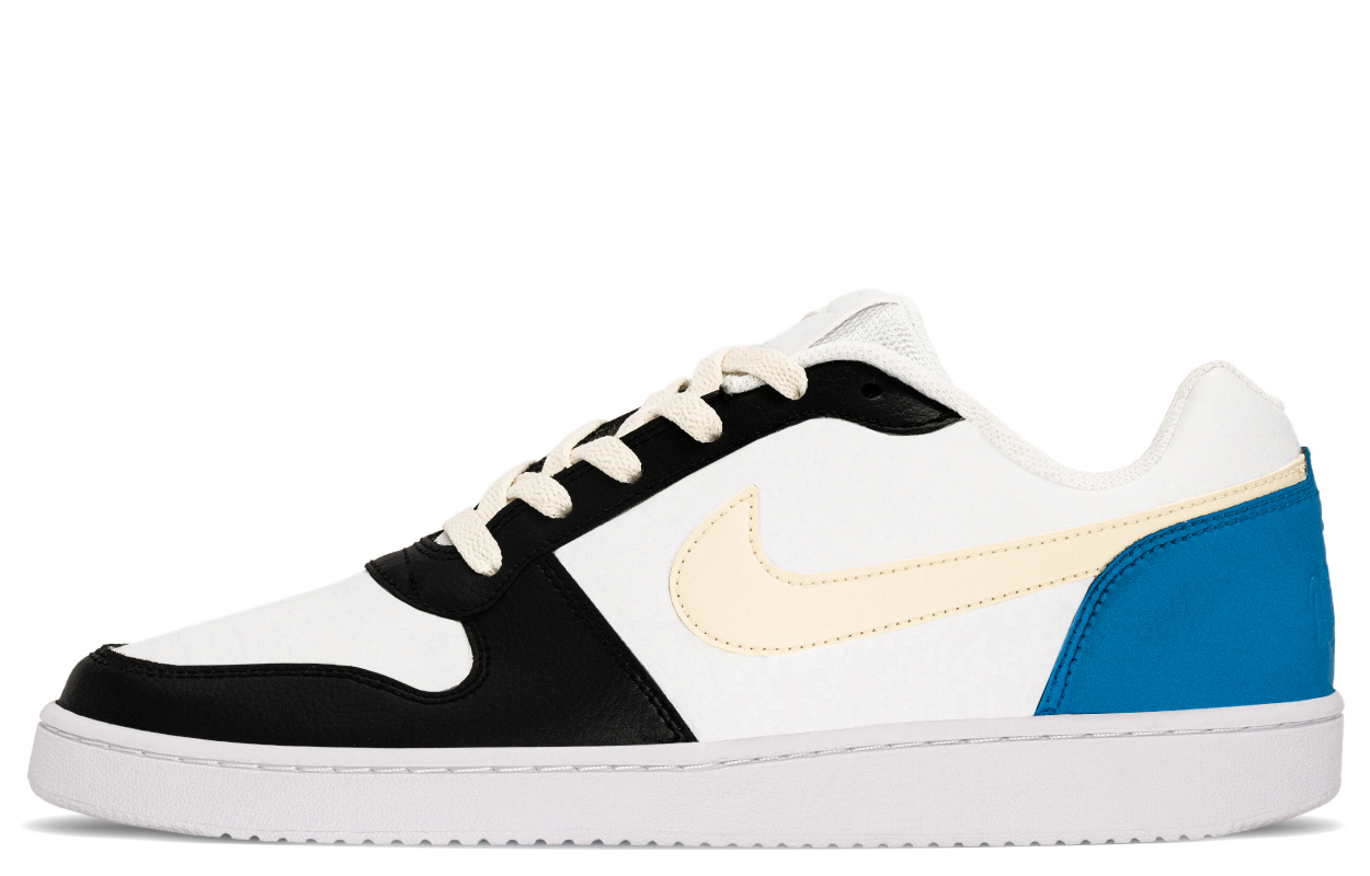 Nike EBERNON NikeEBER Abrasion Resistant Breathable Low top Skateboard Shoes Men's Black Blue White