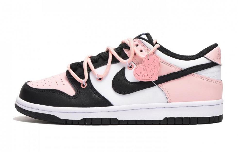 Nike Dunk Low Low-Top Skateboard Shoes GS Black Pink