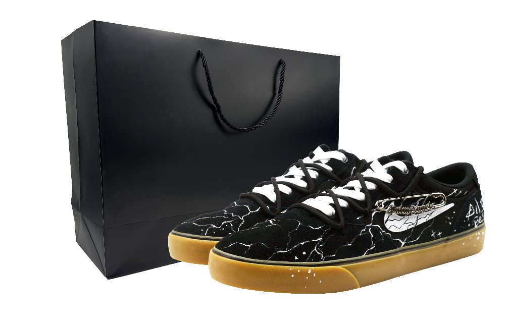 Nike SB Chron Dark Night Lightning Scar Abrasion Resistant Low Top Skateboard Shoes Unisex Black