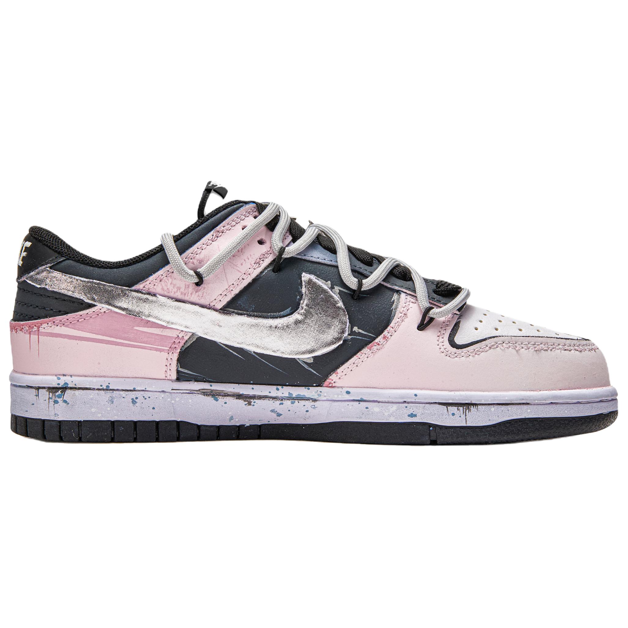 Nike Dunk Quick Dry And Abrasion Resistant Low top Skateboard Shoes Unisex Black Pink