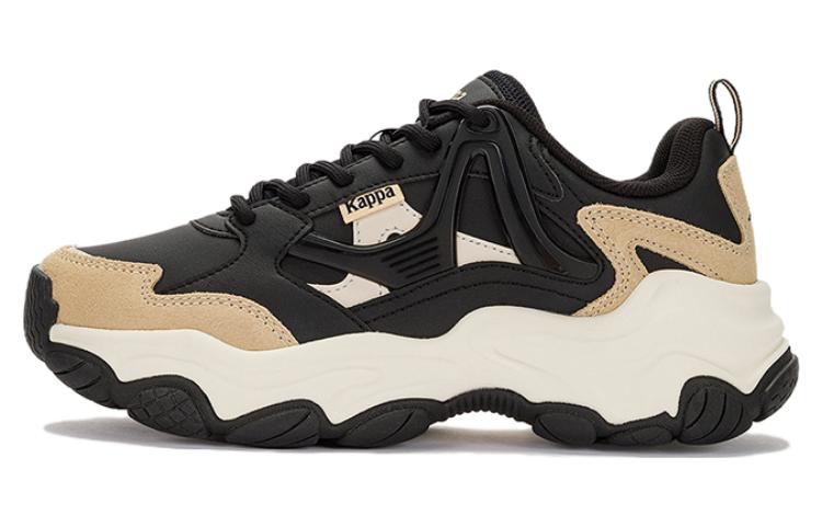 Kappa Cushioning, Wear Resistant Low Top Chunky Sneakers Unisex Black Light Yellow Umber