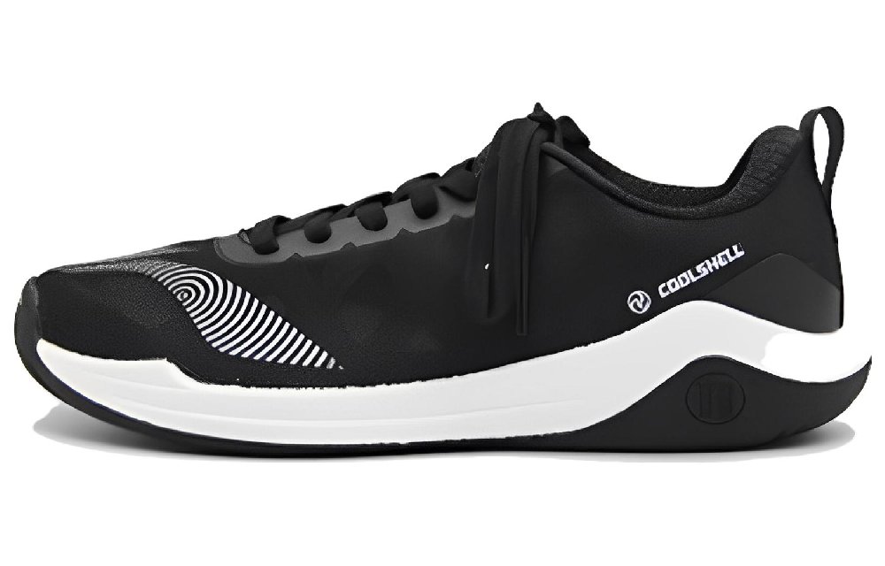 LiNing Cushioning Abrasion Resistant Functionality Low Top Table Tennis Shoes Unisex White Black