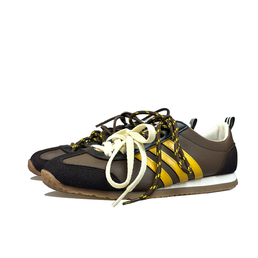 Adidas Neo VS JOG 2.0 Anti Slip Wear Resistant Low Top Casual Shoes Unisex Brown Yellow