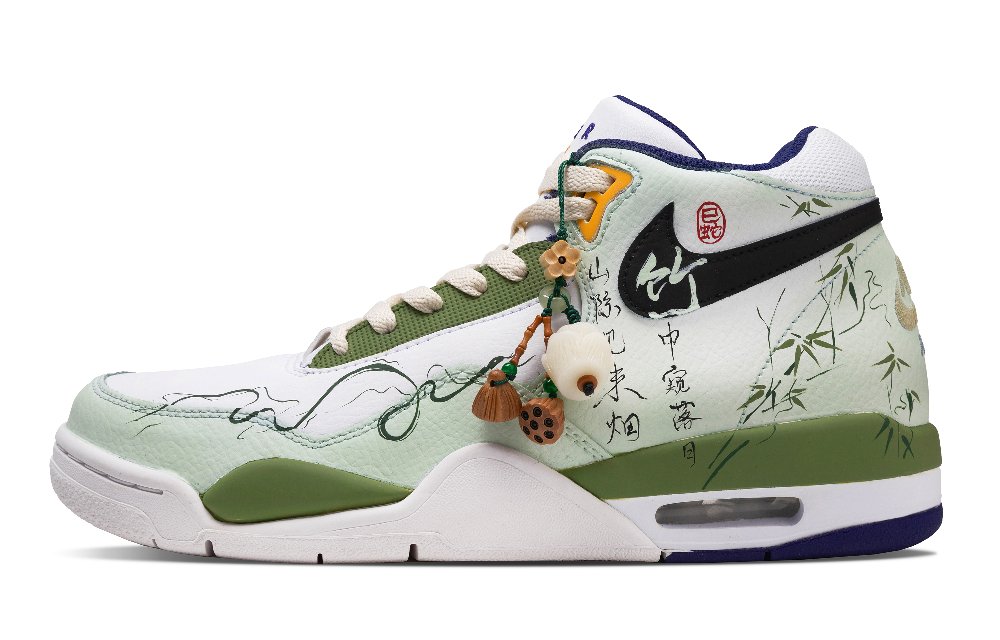 Nike Flight Legacy Vintage Basketball Shoes Men Mid Top White Green