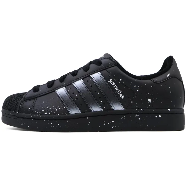 Adidas Originals Superstar 2 Abrasion Resistant Low Top Skateboard Shoes Unisex Black Silver