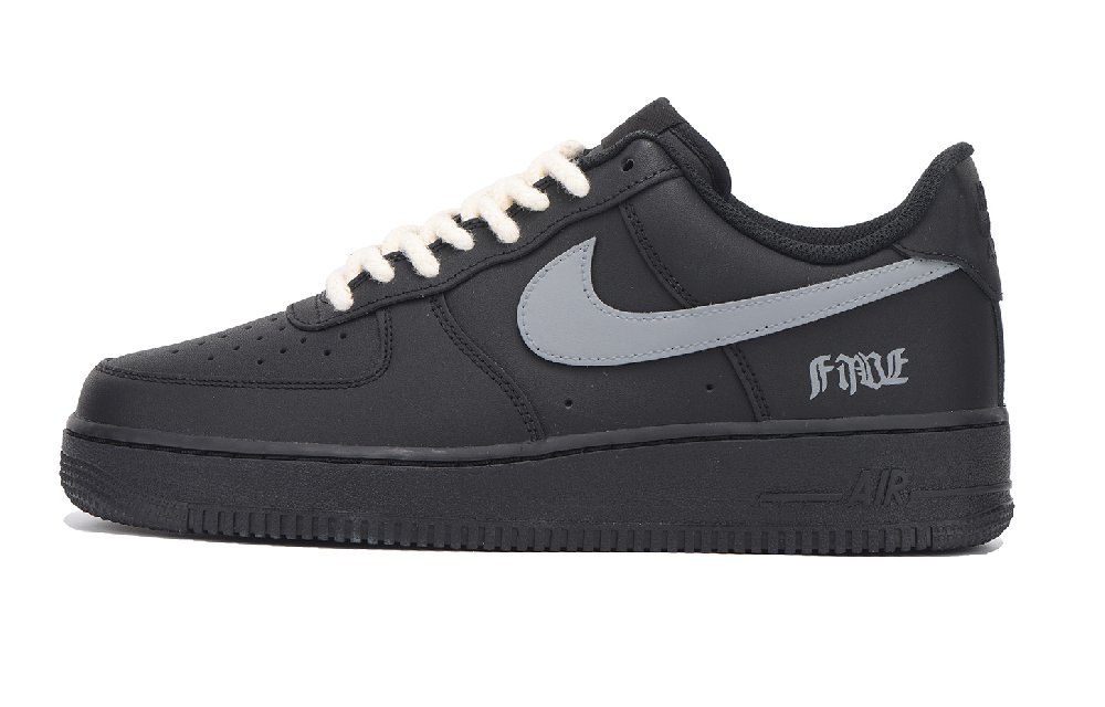 Nike Air Force 1 Slip-Resistant Coverage Low-Top Skateboard Shoes Unisex Black
