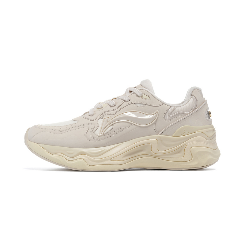 LI NING 1990 Lava 2 Cushioning Wear Resistant Low Top Casual Shoes Men's Beige Yellow