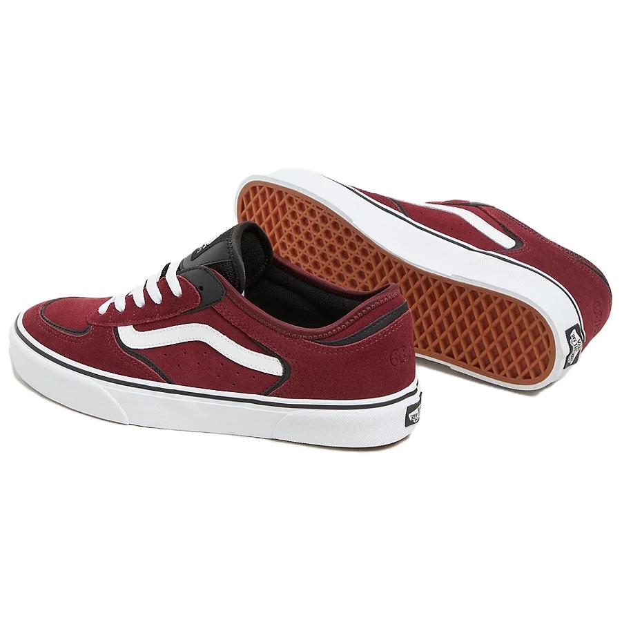 Vans Rowley Anti Slip Wear Resistant Low Top Skateboard Shoes Women's Red