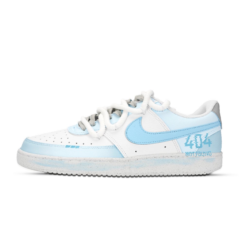 Nike Court Vision 1 Unknown Error Abrasion Resistant Low Top Skateboard Shoes Men's Blue White