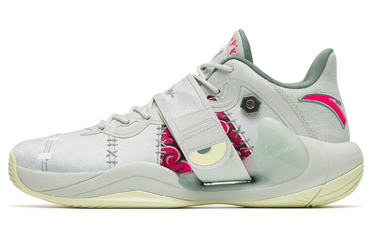 Anta Water Flower 4 Cushioned Slip-Resistant Low-Top Performance Basketball Shoes Turquoise Halloween