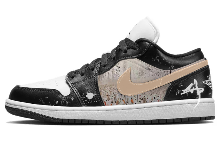 Jordan Air Jordan 1 Vintage Basketball Shoes Women's Low Top Black/White