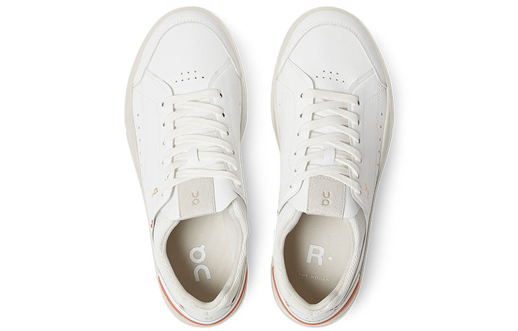 On CourtTHE ROGER Anti Slip Wear Resistant Low Top Skateboard Shoes Women's White Earth Umber
