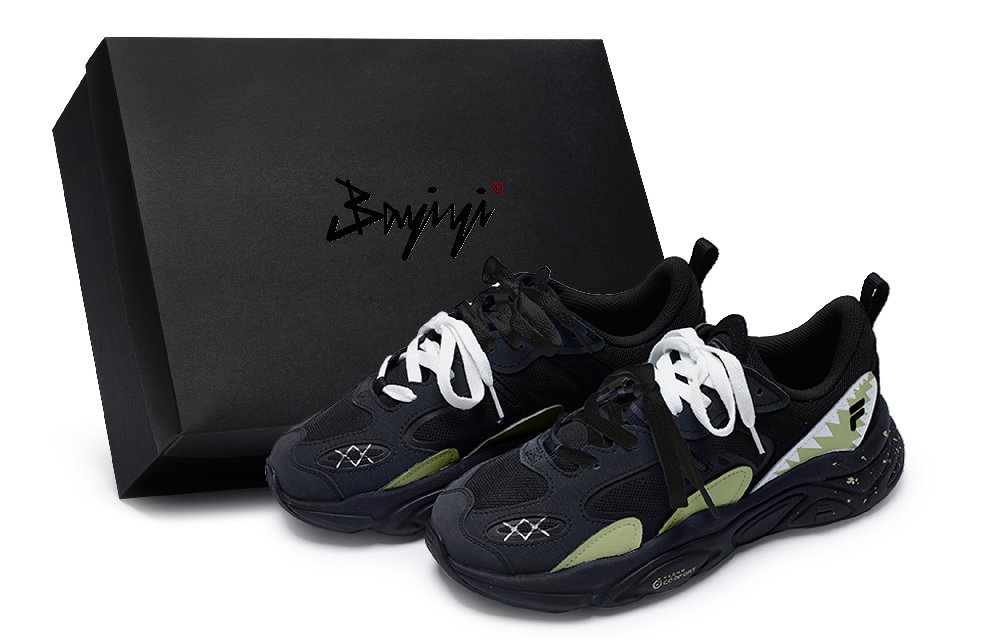 FILA Mars 2 Mars 2.0 811 Manufacturing Tide Green Tea Special Shoe Box Low-Top Casual Shoes Men's Black Green White