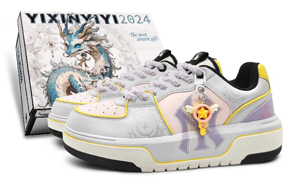 MLB Chunky Liner Low-Top Skateboard Shoes Unisex Gray Purple