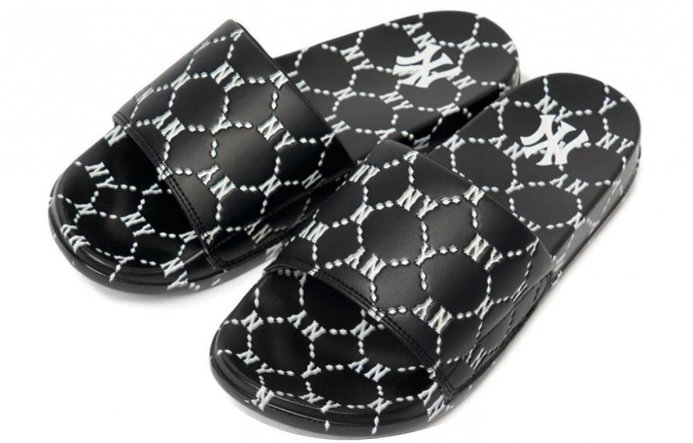 MLB Slipper Slip-Resistant Abrasion-Resistant Slide Slippers Unisex Black