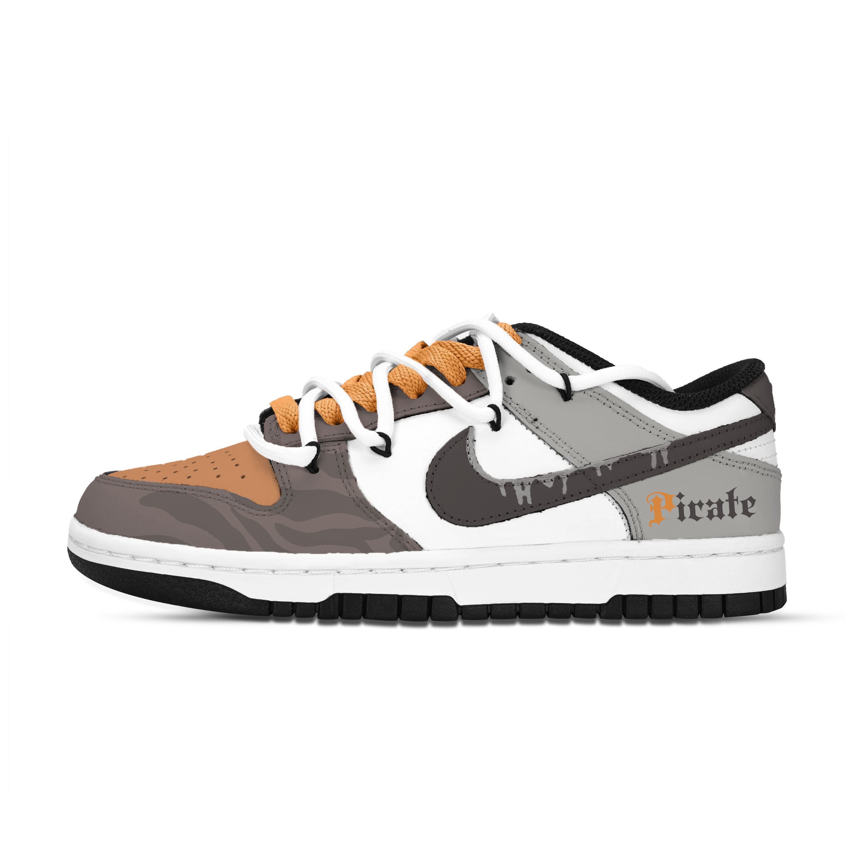 Nike Dunk Skateboard Shoes Unisex Low top Gray/Brown/Yellow