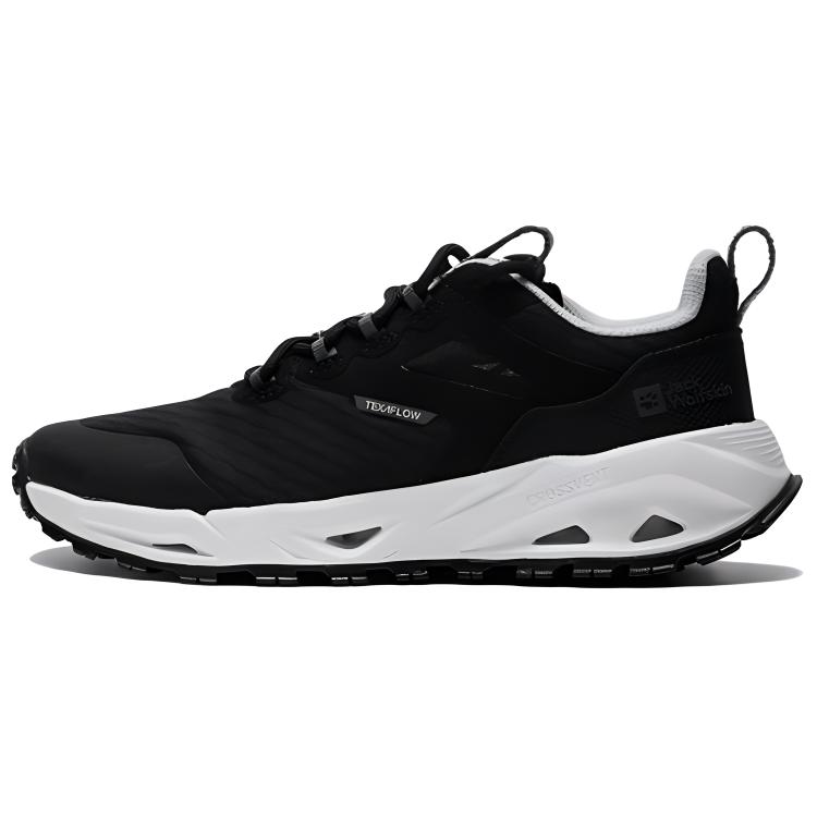 Jack Wolfskin Anti-Slip Wear-Resistant Low-Top Trekking Shoes Women's Black White