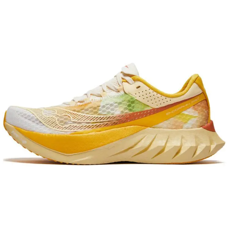 Saucony Endorphin Pro 4 Cushioned Slip-Resistant Low-Top Running Shoes Men's Beige Yellow