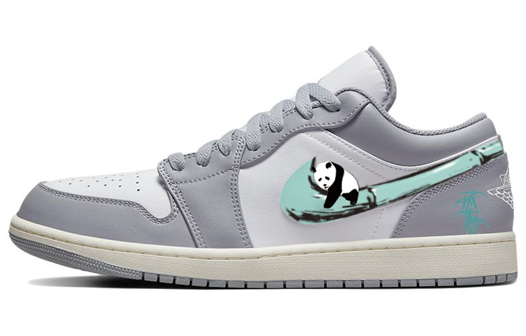 Jordan Air Jordan 1 Low-Top Vintage Basketball Shoes Men's Gray White Green