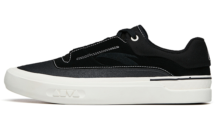 Anta Ao Li Low-Top Skateboard Shoes Men's Black Leather Suede