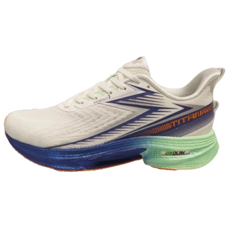 361° Cushioned Wear-Resistant Breathable Low-Top Casual Running Shoes Men's White Blue Green