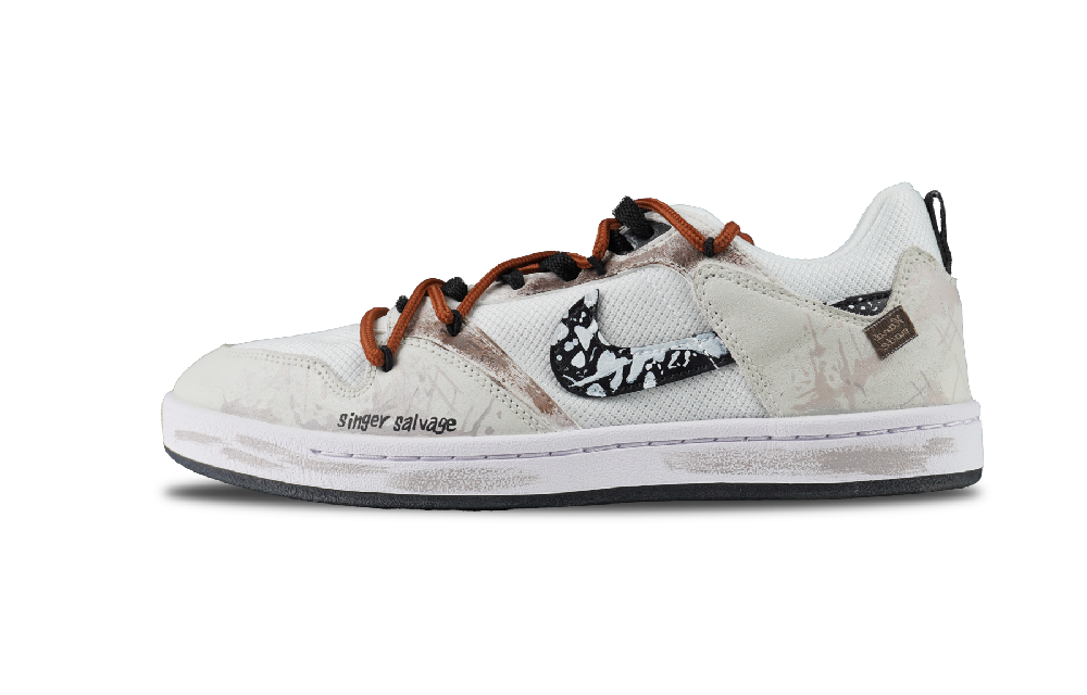 Nike SB Alleyoop Slip Resistant Low Top Skateboard Shoes Men's White Brown