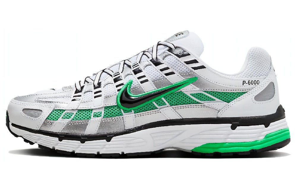 NIKE P 6000 Беговые кроссовки Низкие Бело-зеленые Унисекс