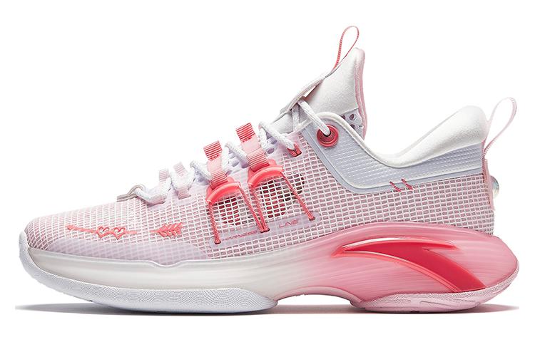 Anta Slip Resistant, Abrasion Resistant, Lightweight Low Top Basketball Shoes Men's Pink White