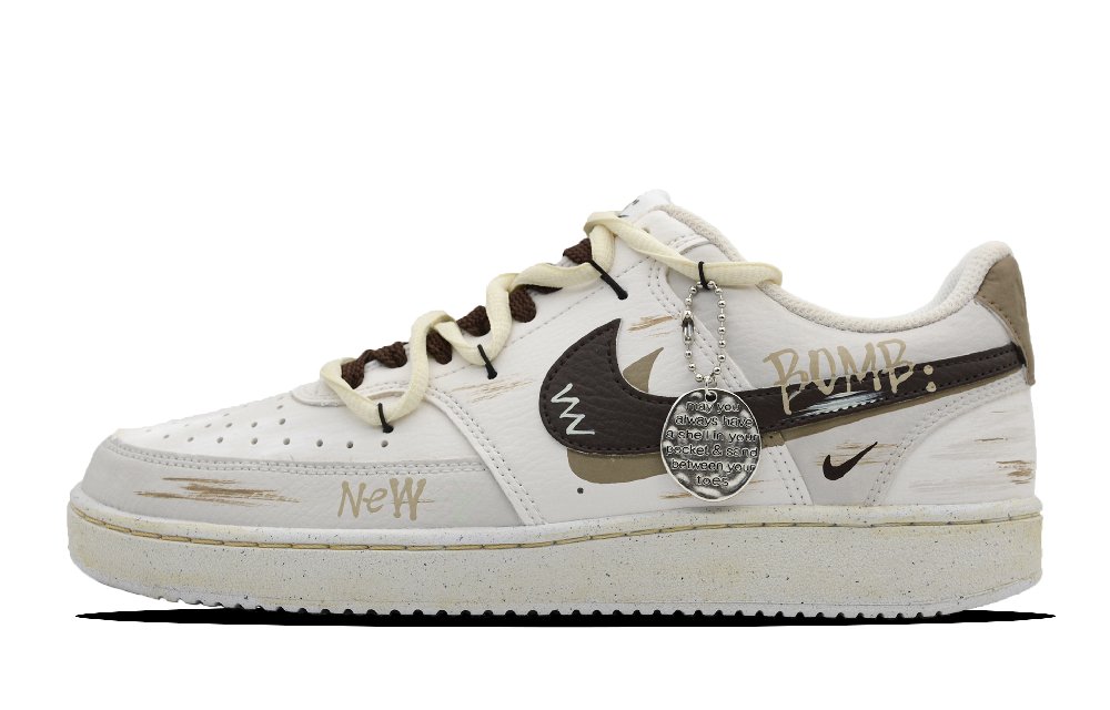 Nike Court Vision 1 Skateboard Shoes Men Low-Top Brown/Yellow/Black