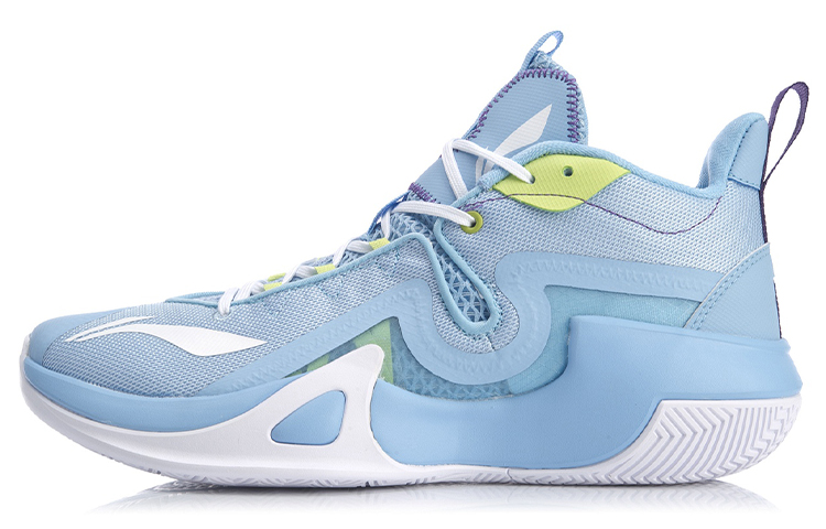 LINING Hurricane BadFive Basketball Shoes Men's Mid top Aurora Blue