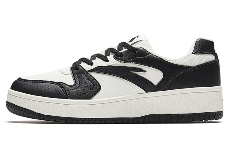 Anta Cushioning, Wear Resistant Low Top Skateboard Shoes Women's Black White