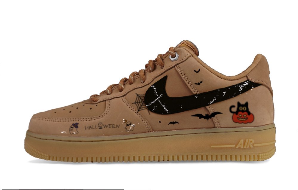 Nike Air Force 1 Anti-Slip And Wear-Resistant Lightweight Support Low-Top Skateboard Shoes Unisex Wheat