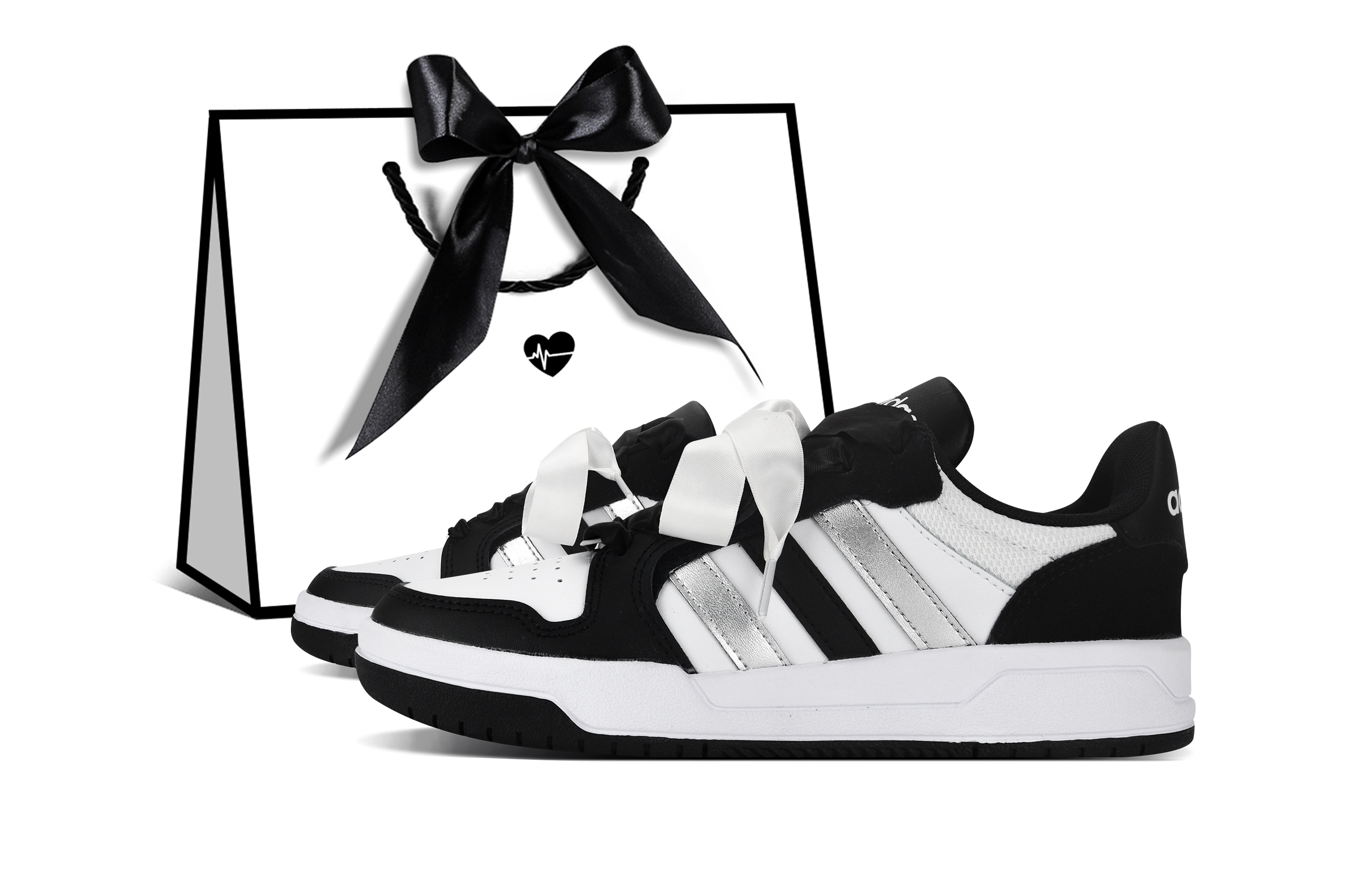 Adidas Neo Entrap Low top Skateboard Shoes Unisex Black Silver
