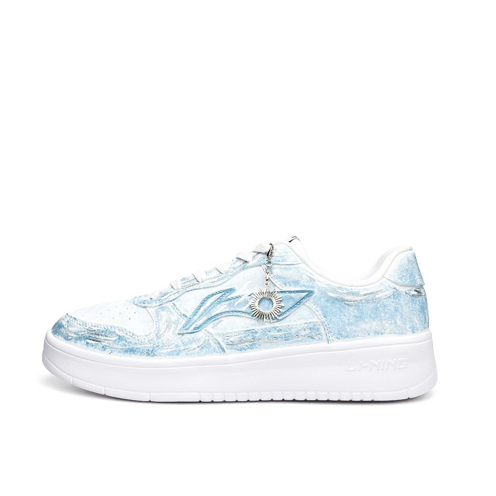LiNing Pontoon Boats Lightweight And Breathable Low top Skateboard Shoes Unisex White Blue