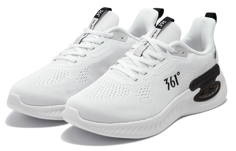 361° Wear-Resistant Low-Top Running Shoes Men's White Black