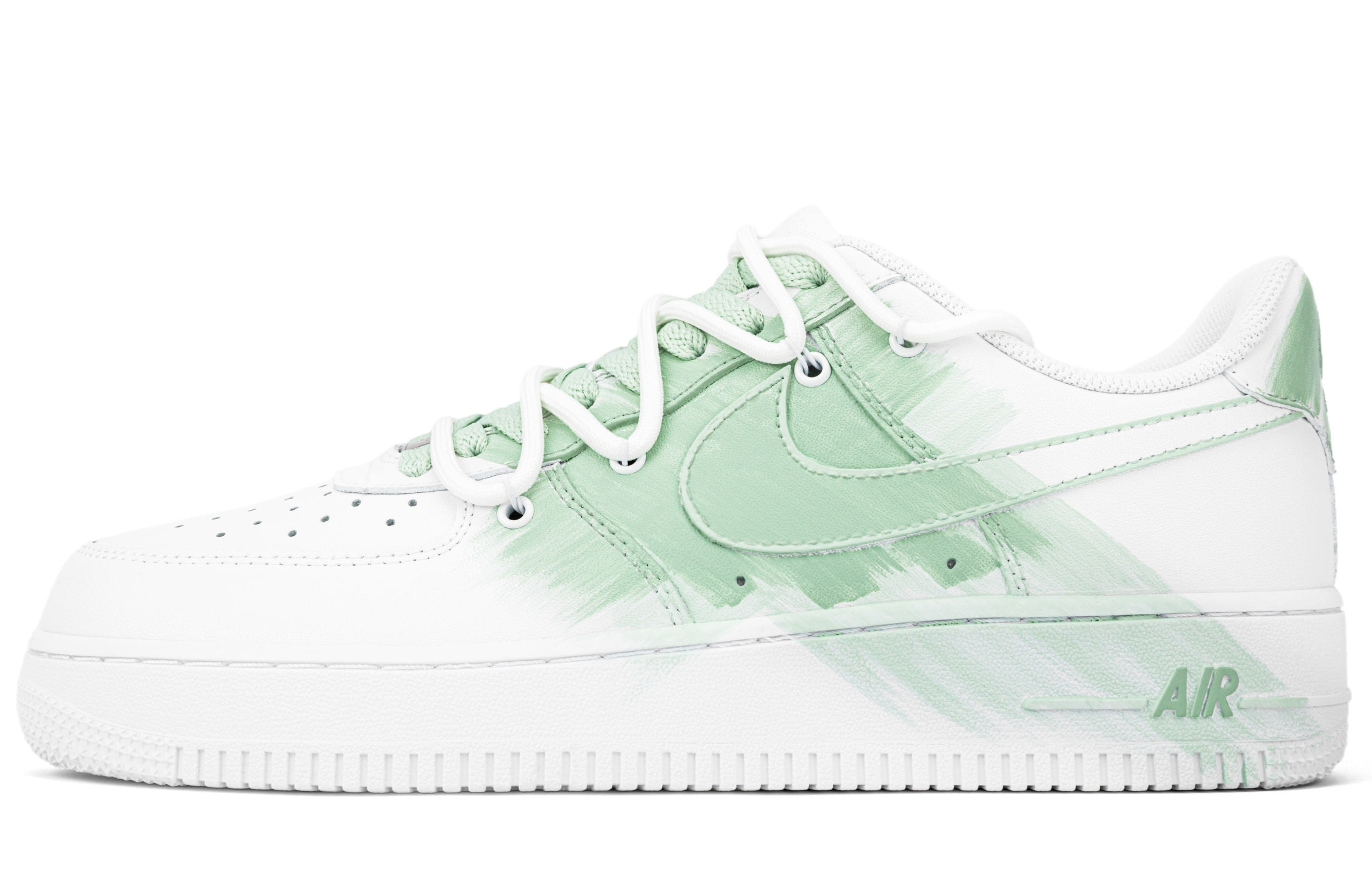 Nike Air Force 1 Slip Resistant, Abrasion Resistant, Lightweight Low Top Skateboard Shoes Women's White Green