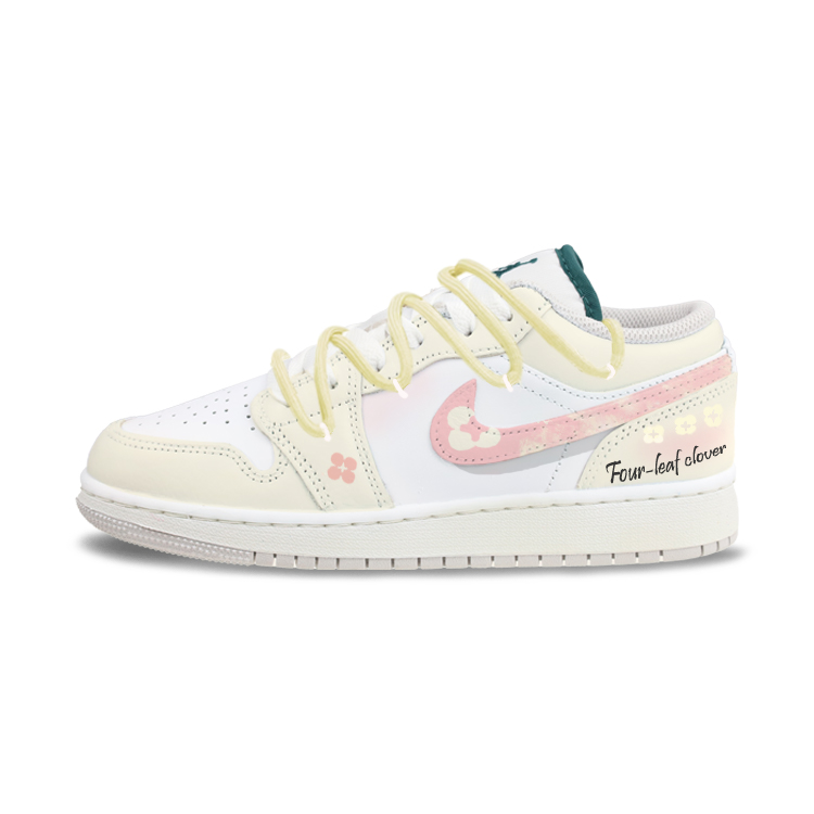 Jordan Air Jordan 1 Abrasion Resistant Low Top Vintage Basketball Shoes Unisex Yellow