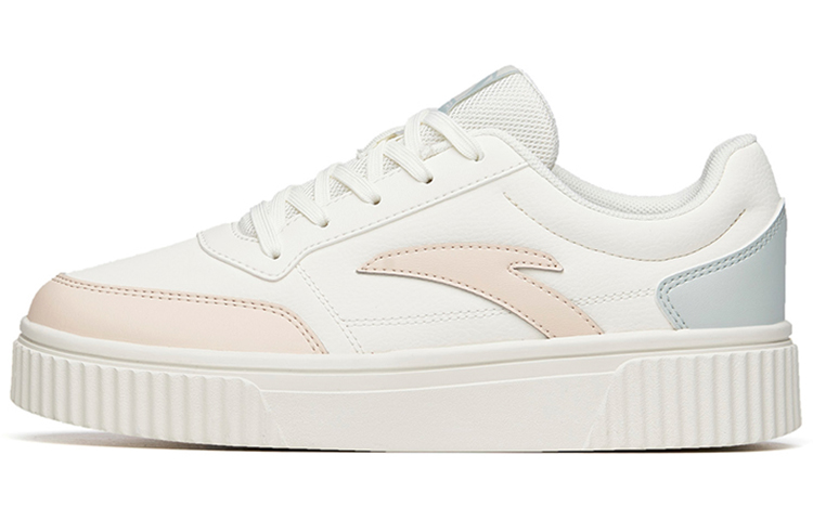 Anta Life Collection Cookie Shoes Anti Slip Wear Resistant Low Top Skateboard Shoes Women's White Brown