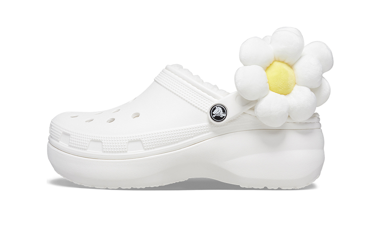 Crocs Classic Flower Clogs 'White' Women's