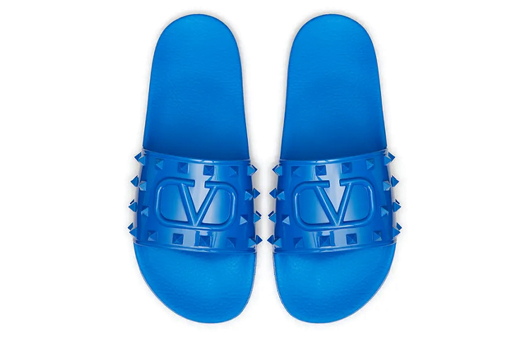 Valentino SUMMER VLOGO Slide Slippers Men's Blue