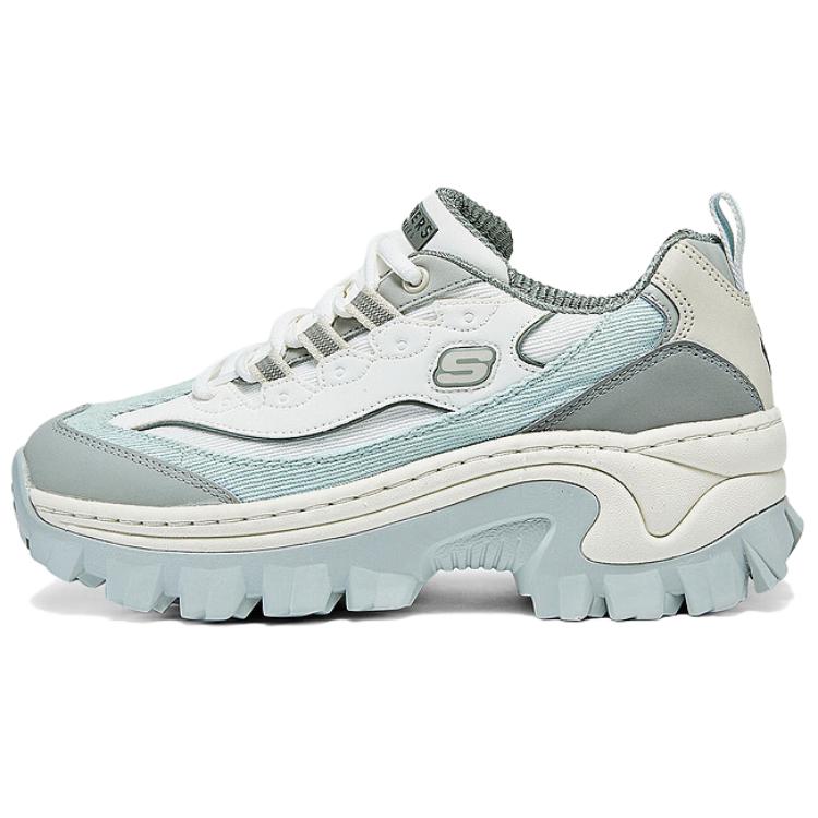 Skechers Street Anti-Slip Wear-Resistant Low-Top Chunky Sneakers Women's Gray Blue