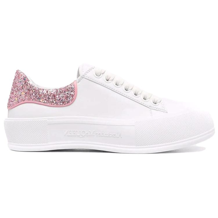 Alexander McQueen Deck Plimsoll 'White Rose Pink Glitter' Women's купить в интернет-магазине Yoocart с быстрой доставкой по России.