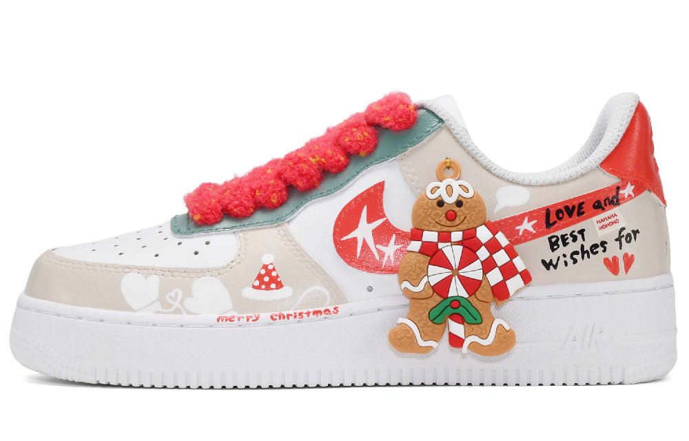 Nike Air Force 1 Slip-Resistant Low-Top Skateboard Shoes Unisex Red White