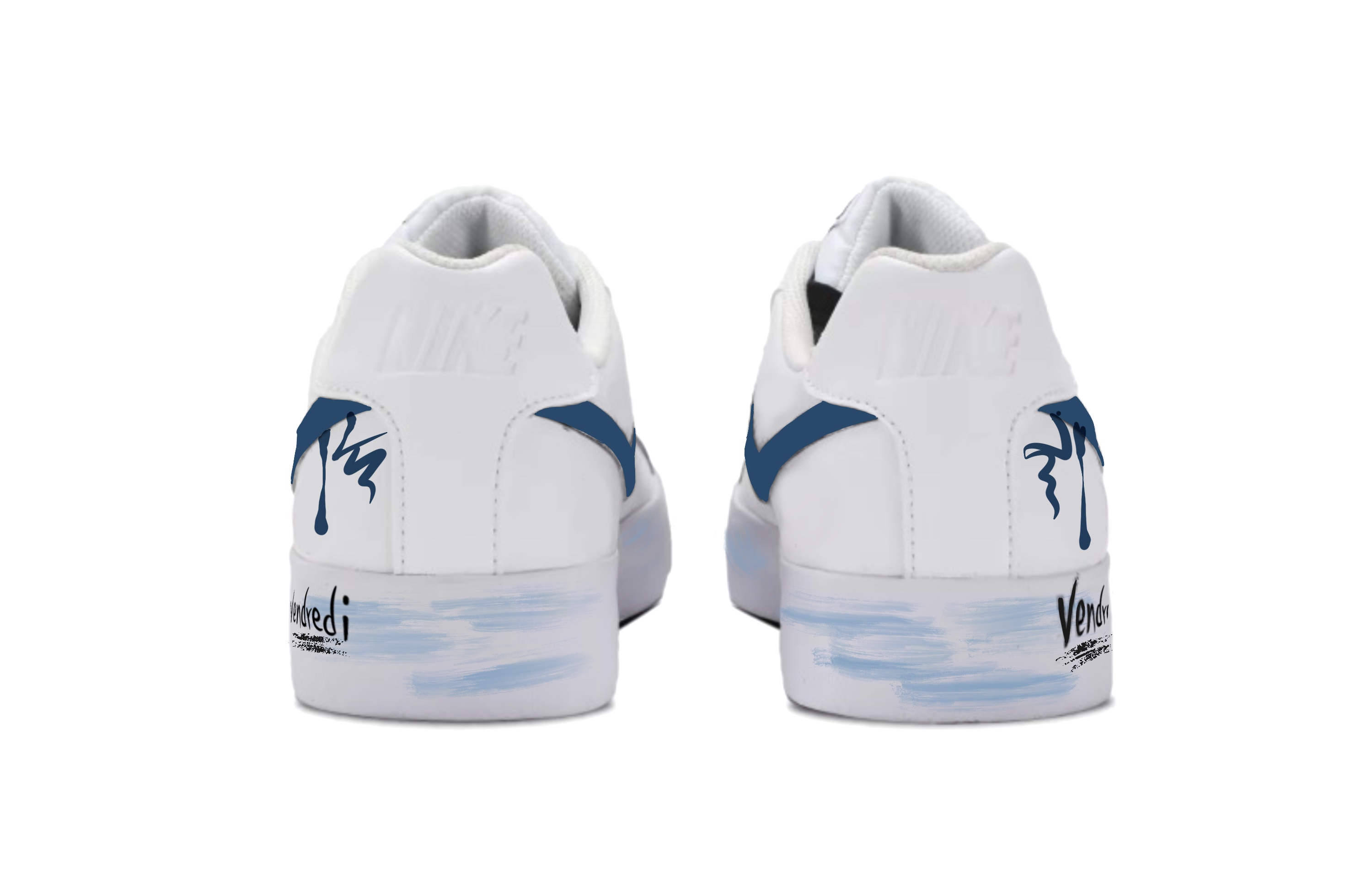 Nike Court Royale Anti-Slip Wear-Resistant Low-Top Skateboard Shoes Unisex Blue White