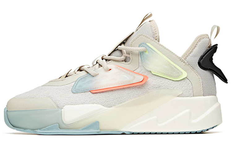 Anta Life Collection Anti-Slip Wear-Resistant Low-Top Skateboard Shoes Ash Ecru