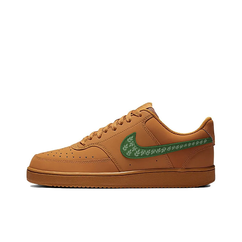 Nike Court Vision Coverage Cushioning Wear-Resistant Low-Top Skateboard Shoes Unisex Wheat Green