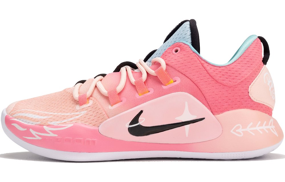 Nike Hyperdunk X Cushioned Slip-Resistant Moisture-Wicking Low-Top Basketball Shoes Men's Pink