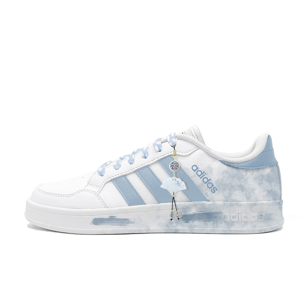 Adidas Neo Breaknet Blue Shadow Green Yarn Anti Slip Wear Resistant Low Top Skateboard Shoes Men's Blue